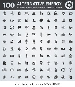 Alternative energy icons for web and user interface design