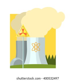 Ilustración De Vector Plano De Energía Nuclear Alternativa En Estilo Simplificado