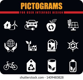 alternative energy professional pictograms for user interface design