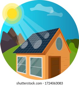 Alternative energy. Rooftop solar panel