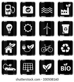 Alternative energy simple vector icons
