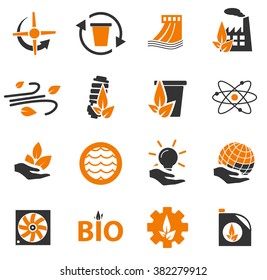 Alternative energy simply icons for web and user interfaces