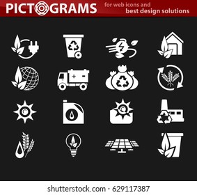 Alternative energy simply icons for web and user interfaces