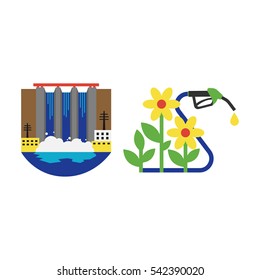 Alternative energy source set vector illustration.