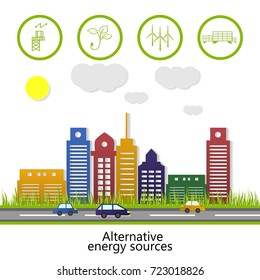 alternative energy sources. Ecological concept. Vector