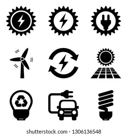 Alternative Energy Sources Icon Set