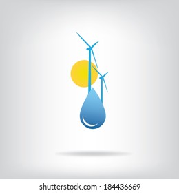 Alternative energy sources symbols for ecologic power. Eps10 vector illlustration