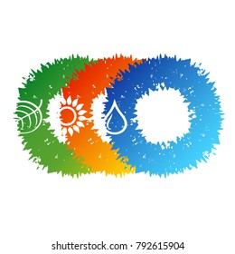 Alternative energy sources vector minimalistic vector symbols