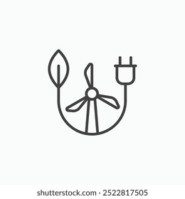 Alternative energy thin liner icon isolated