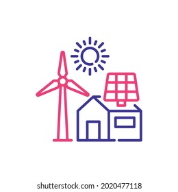 Alternative energy vector 2 colours icon style illustration. EPS 10 file