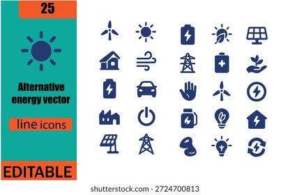 Alternative Energie Vektor 30 Icons Set