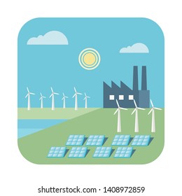 Alternative energy vector badge. Nature and ecology related vector illustration in flat style. 