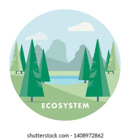 Alternative energy vector badge. Nature and ecology related vector illustration in flat style. 
