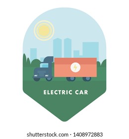 Alternative energy vector badge. Nature and ecology related vector illustration in flat style. 