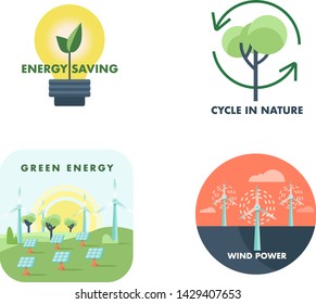 Alternative energy vector badge. Nature and ecology related vector illustration in flat style.