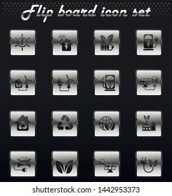 alternative energy vector flip mechanical icons for user interface design