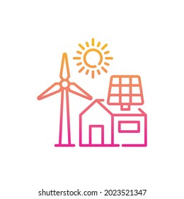 Ilustración de estilo de icono de gradiente vectorial de energía alternativa. archivo EPS 10