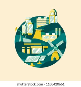 Alternative energy vector in green