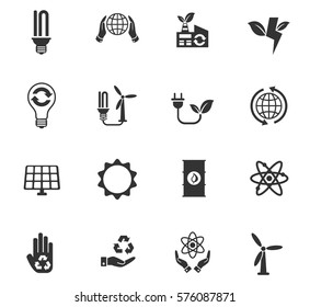 alternative energy vector icons for user interface design