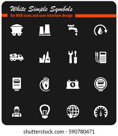 alternative energy vector icons for user interface design