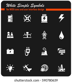 alternative energy vector icons for user interface design