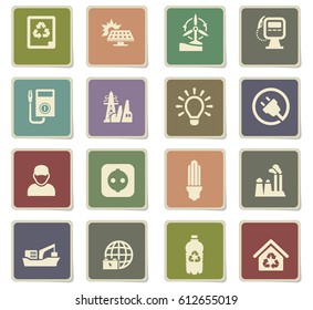 alternative energy vector icons for user interface design