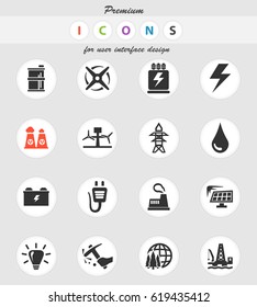 alternative energy vector icons for user interface design