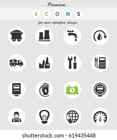 alternative energy vector icons for user interface design