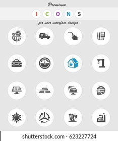 alternative energy vector icons for user interface design
