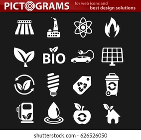 alternative energy vector icons for user interface design