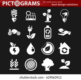 alternative energy vector icons for user interface design