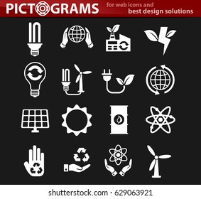alternative energy vector icons for user interface design