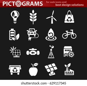 alternative energy vector icons for user interface design