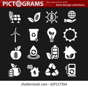 alternative energy vector icons for user interface design