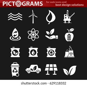 alternative energy vector icons for user interface design