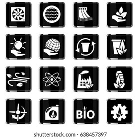 alternative energy vector icons for user interface design