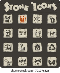 alternative energy vector icons for web and user interface design