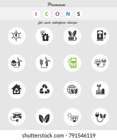 alternative energy vector icons for web and user interface design