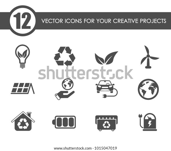 alternative\
energy vector icons for your creative\
ideas