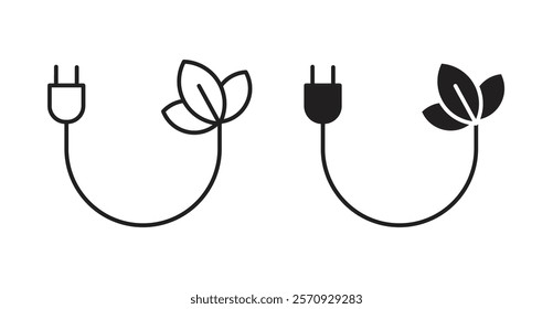 Alternative energy vector line icon illustration