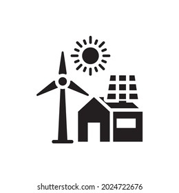 Alternative energy vector solid icon style illustration. EPS 10 File