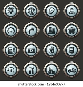 Alternative energy vector stylish round buttons for mobile applications and web
