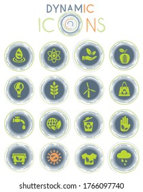 iconos web de energía alternativa con líneas dinámicas para animación para diseño de interfaz de usuario