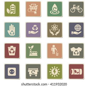 alternative energy web icons for user interface design