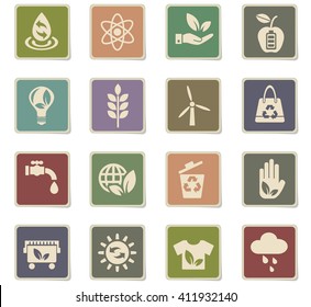 alternative energy web icons for user interface design