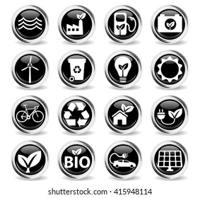 alternative energy web icons for user interface design