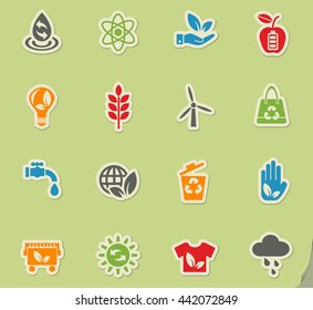 alternative energy web icons for user interface design