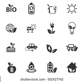 alternative energy web icons for user interface design