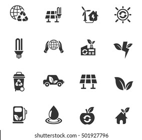 alternative energy web icons for user interface design