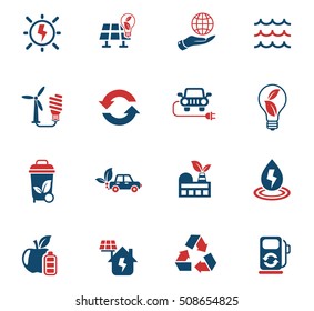 alternative energy web icons for user interface design
